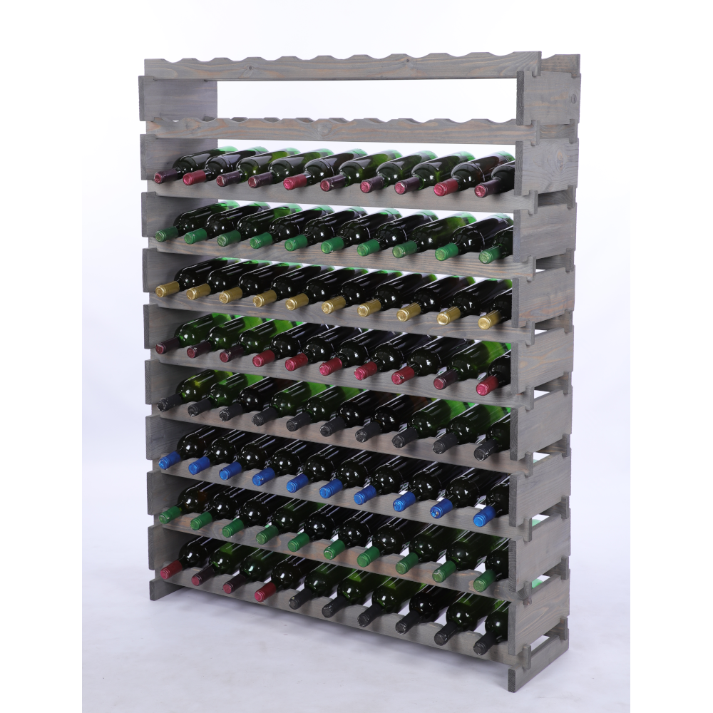 Stojak na wino regał modułowy na butelki 10x10 but DUŻY MONTAŻ BEZ NARZĘDZI