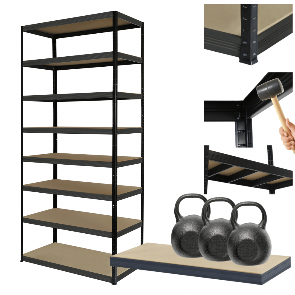 Regał metalowy magazynowy stojak HELIOS 270x120x60cm 8Px350kg 300TYS KOMB