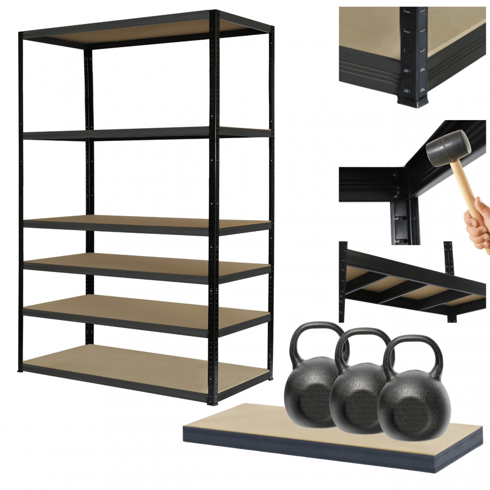 Regał warsztatowy metalowy stojak HELIOS 196x120x30cm 6Px350kg MOCNY POLSKI