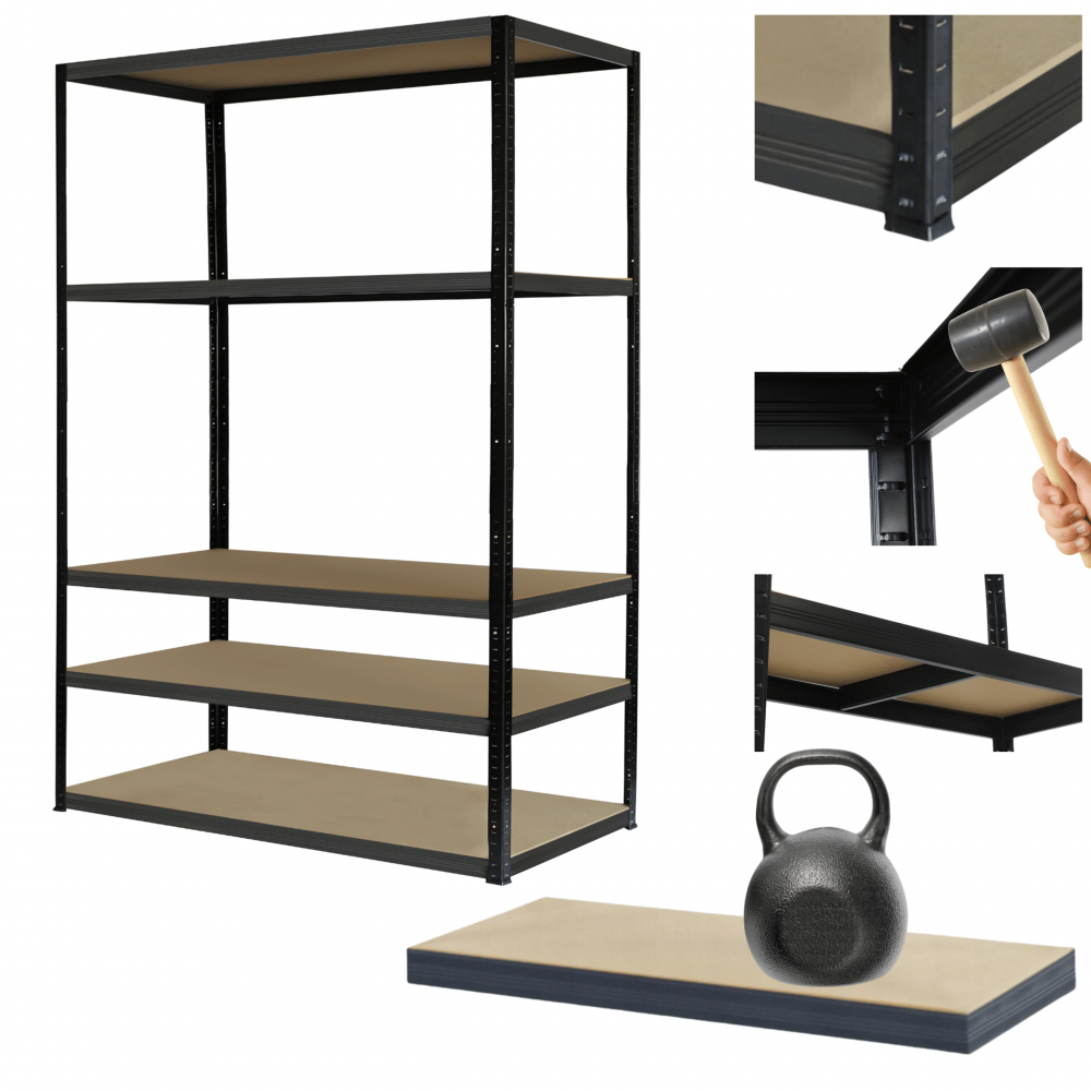 Regał warsztatowy metalowy stojak HELIOS 196x75x60cm 5Px175kg PRODUCENT