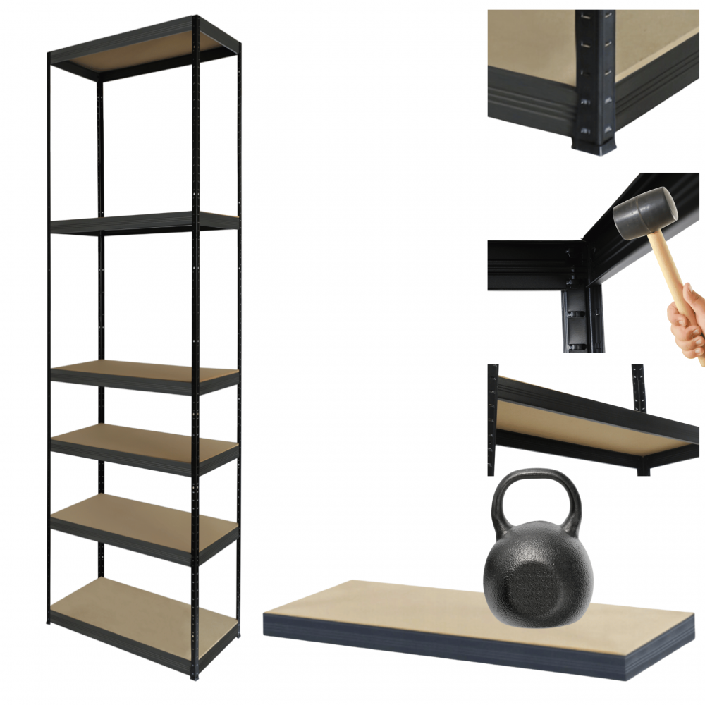 Regał warsztatowy metalowy stojak HELIOS 196x60x60cm 6Px175kg MOCNY POLSKI