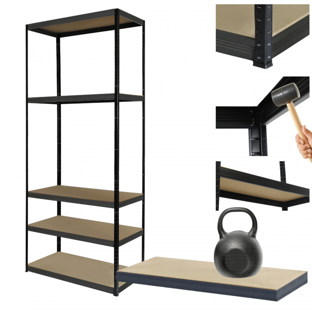 Regał warsztatowy metalowy stojak HELIOS 196x50x50cm 5Px175kg PRODUCENT