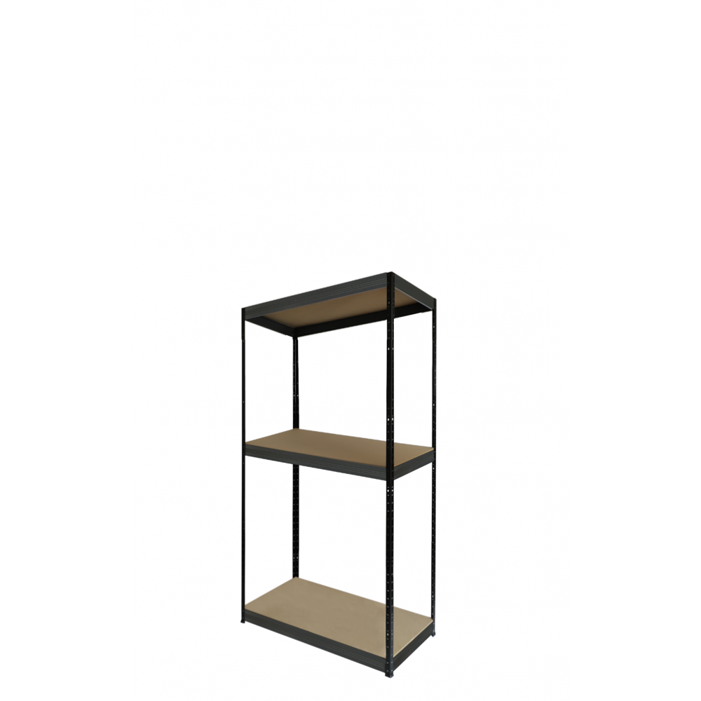 Regał magazynowy garażowy metalowy BLACK HELIOS 106x30x30cm  3Px175kg PL