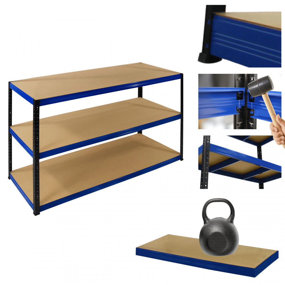 Regał metalowy magazynowy warsztatowy HELIOS 90x150x50cm 3Px175kg SOLIDNY