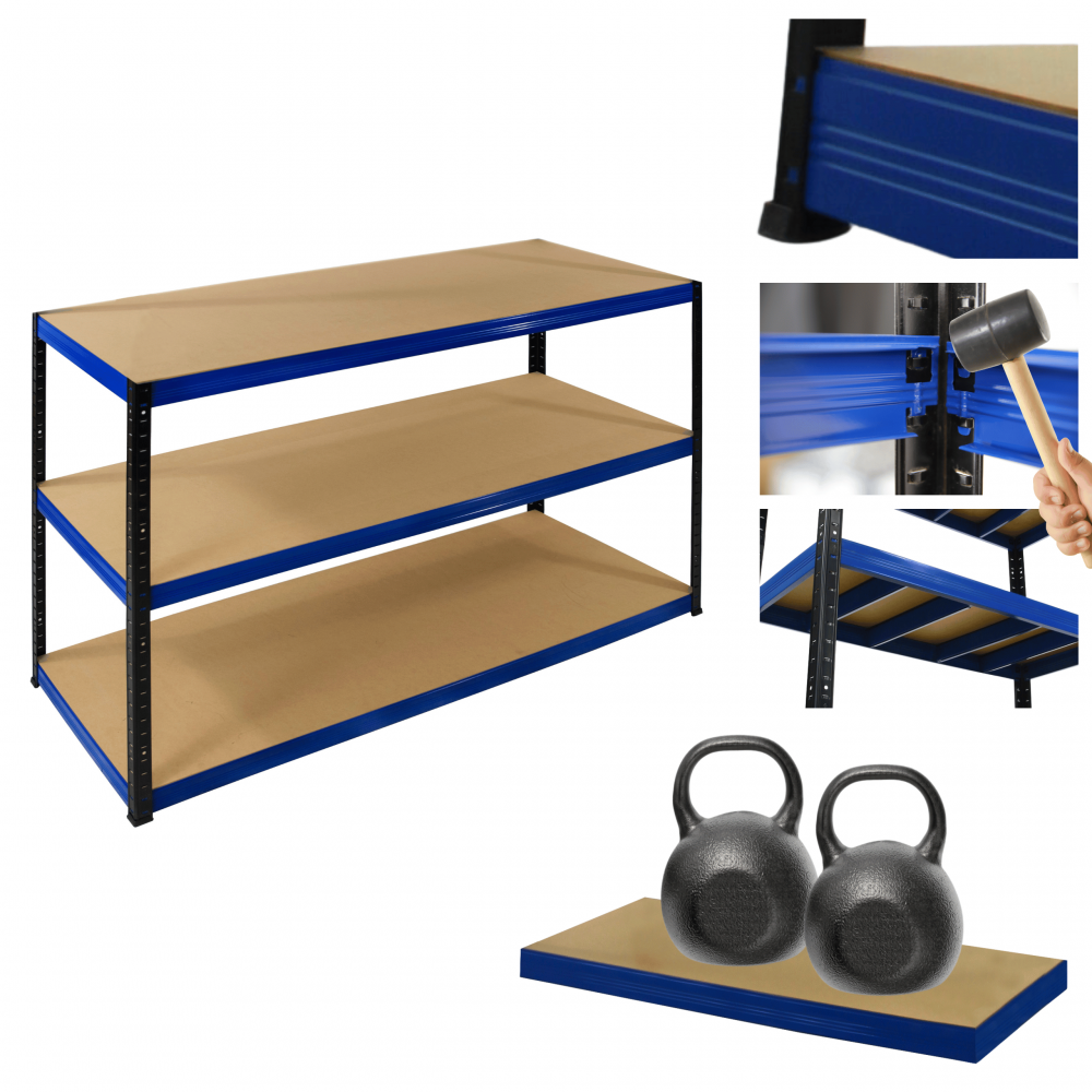 Regał metalowy magazynowy warsztatowy HELIOS 90x180x50cm 3Px275kg SOLIDNY