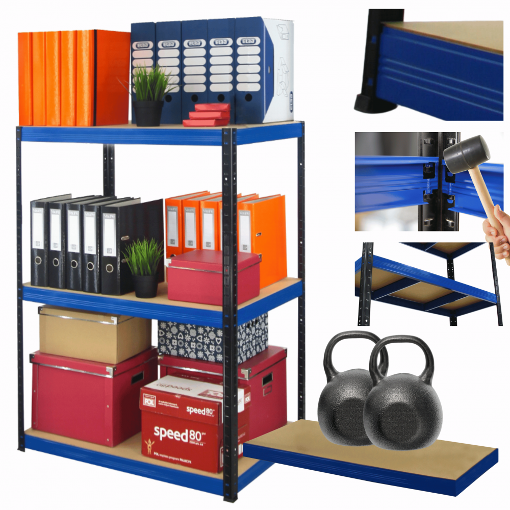 Regał magazynowy garażowy metalowy stojak HELIOS 106x120x30cm 3Px275kg PL