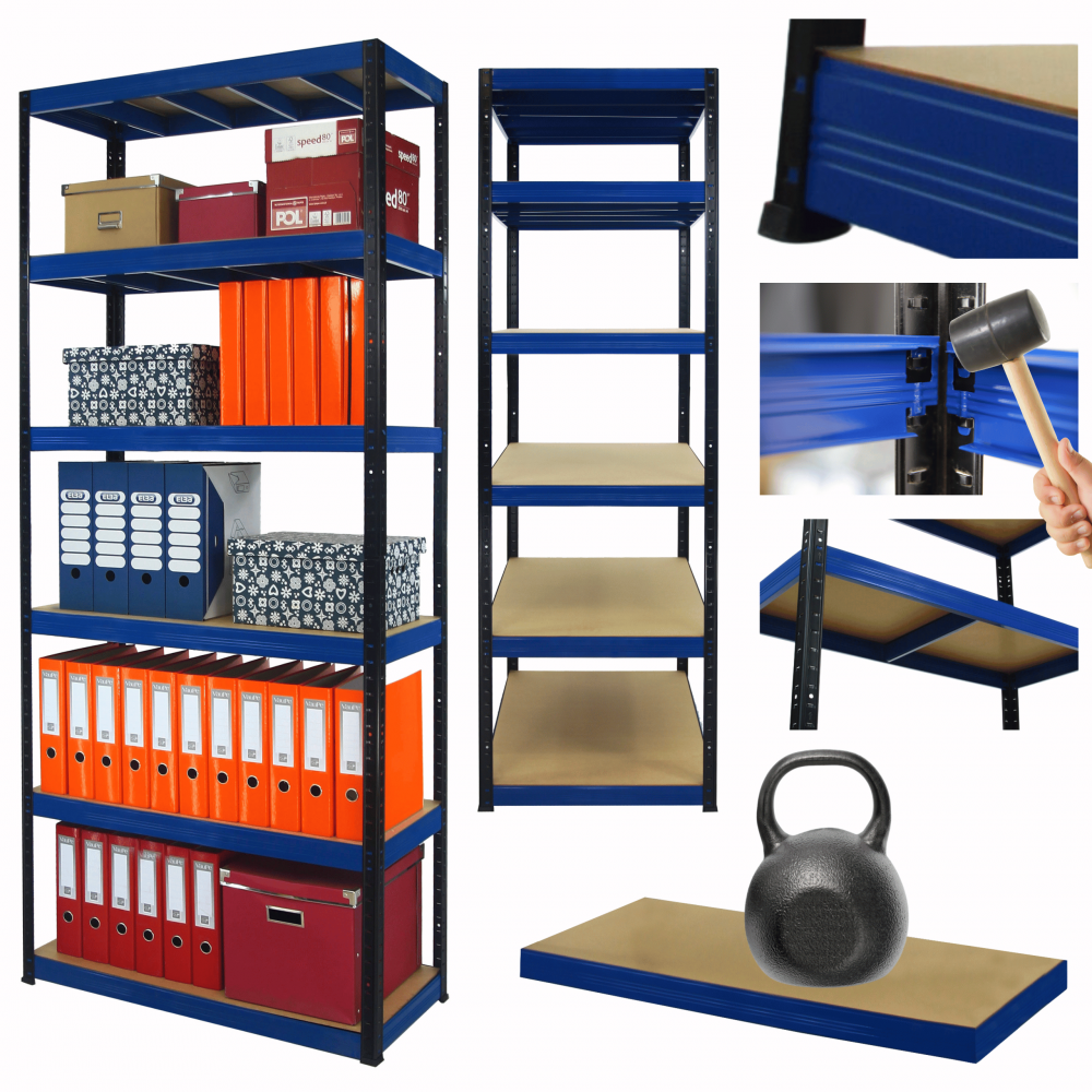 Regał warsztatowy metalowy stojak HELIOS 196x120x30cm 6Px175kg MOCNY POLSKI