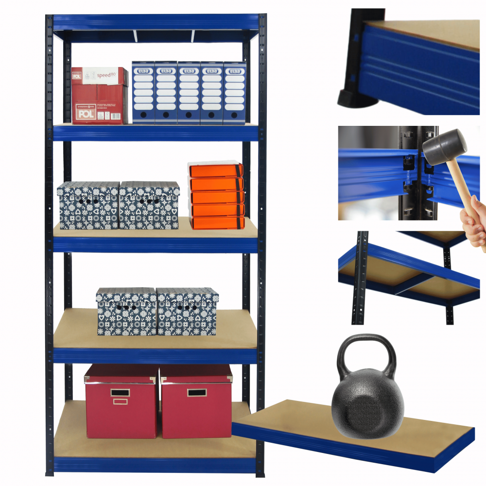 Regał warsztatowy metalowy stojak HELIOS 196x120x35cm 5Px175kg PRODUCENT