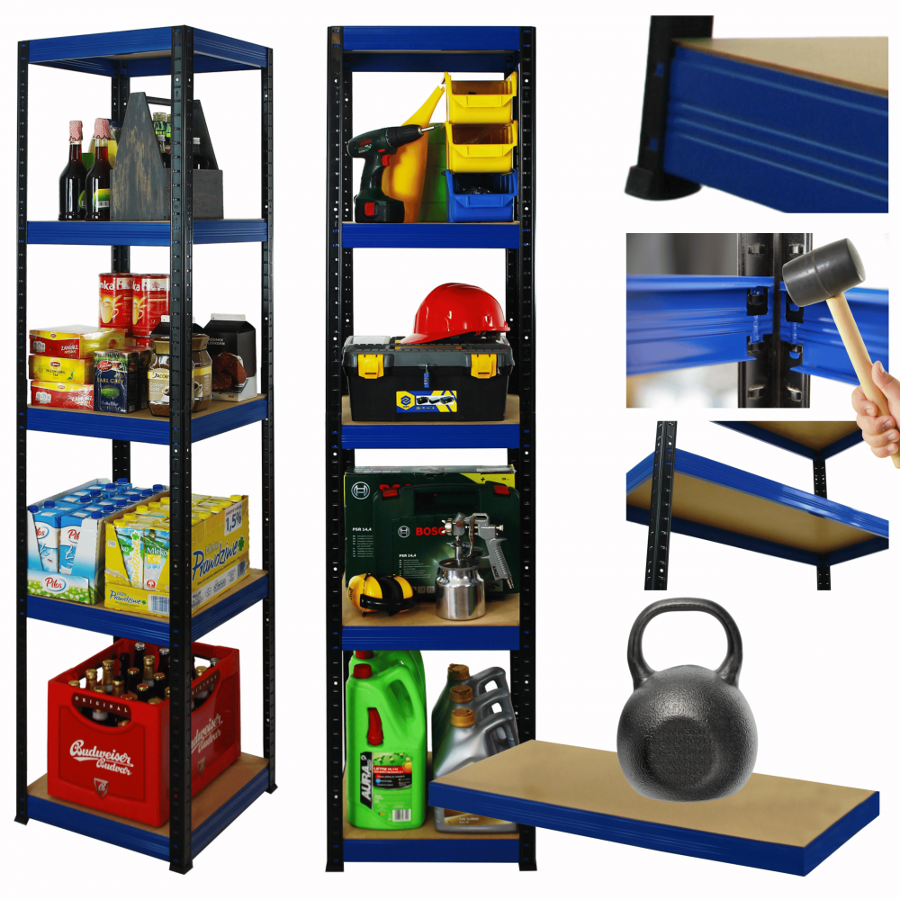 Regał metalowy magazynowy stojak HELIOS 213x40x40cm 5Px175kg 300TYS KOMB