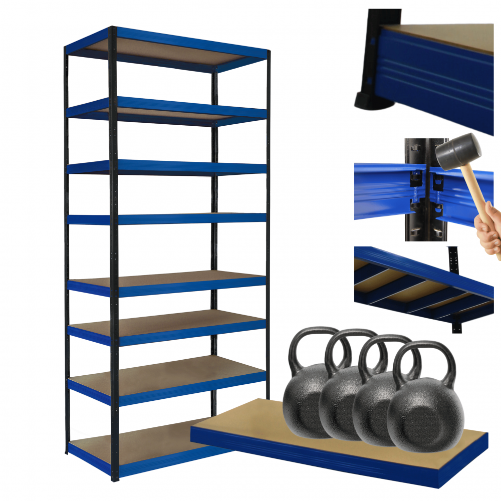 Regał metalowy magazynowy stojak HELIOS 270x75x50cm 8Px400kg TRWAŁY WYSOKI