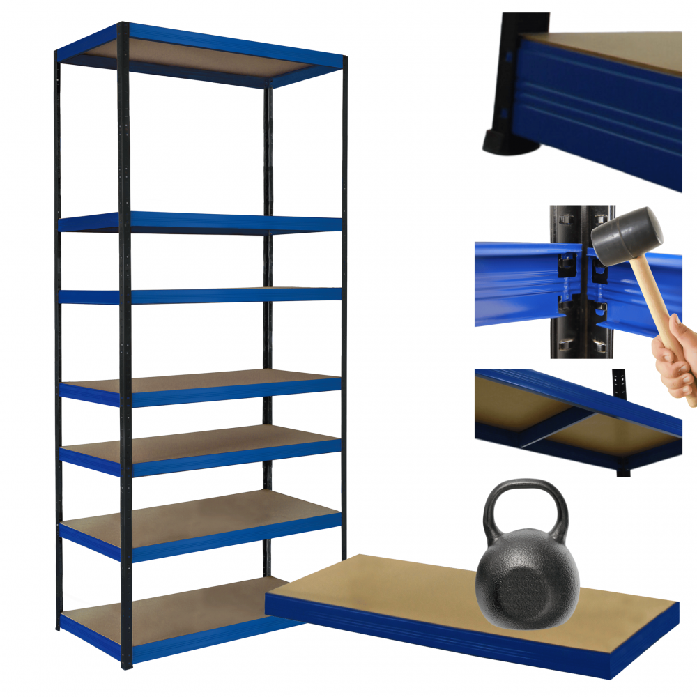 Regał metalowy magazynowy stojak HELIOS 270x90x45cm 7Px175kg TRWAŁY WYSOKI