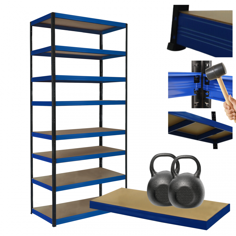Regał metalowy magazynowy stojak HELIOS 270x110x50cm 8Px275kg TRWAŁY WYSOKI