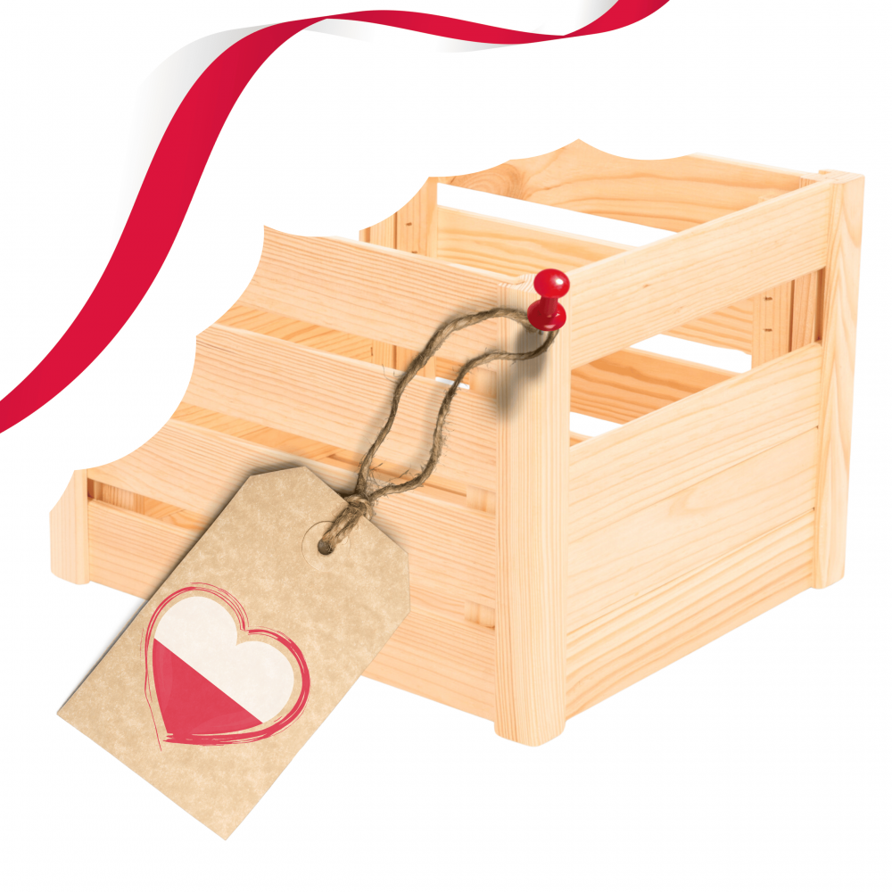 Skrzynka na warzywa owoce skrzynki DREWNIANE DNO 46x30 cm skrzyneczka EKO