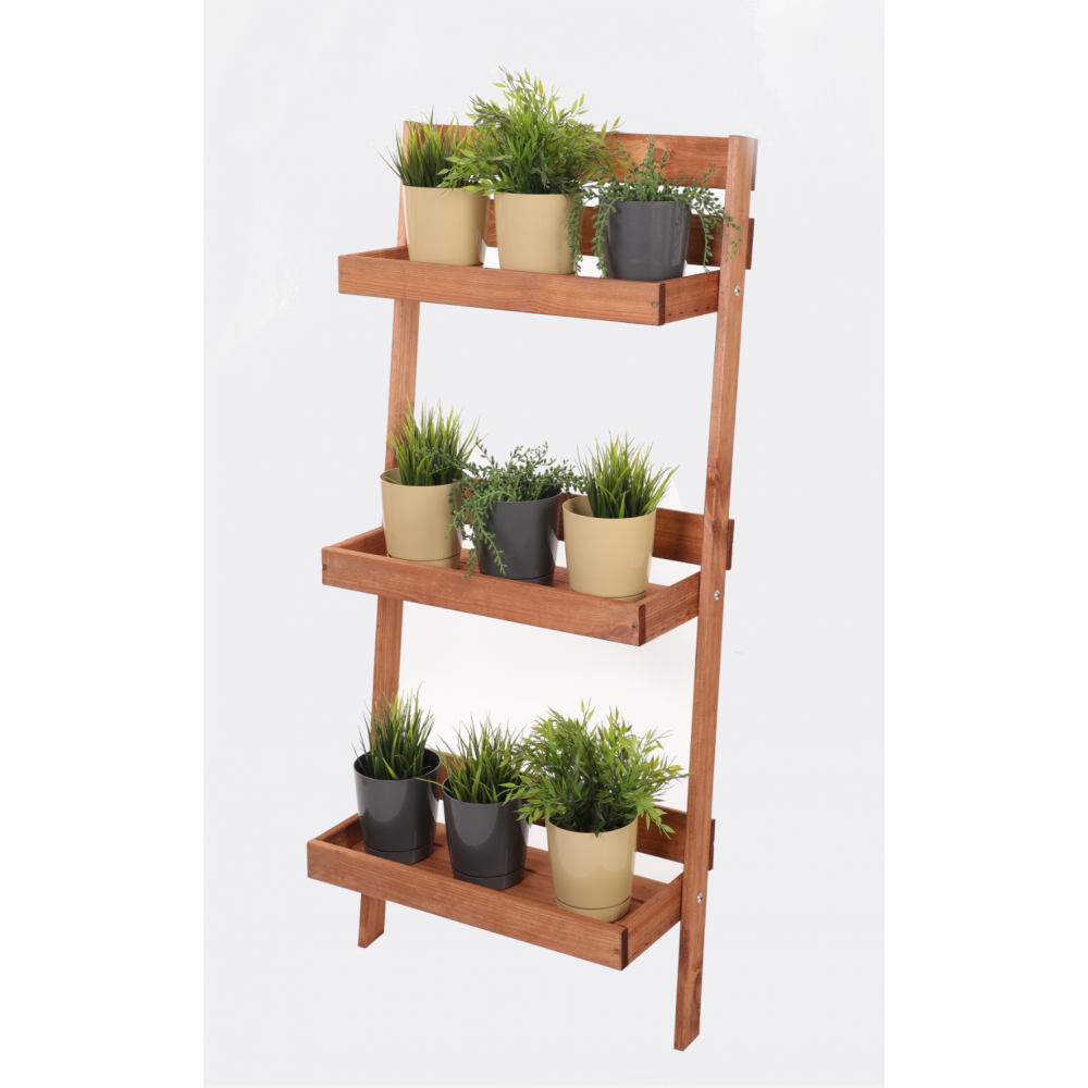 Drewniany kwietnik opierany o ścianę stojak regał na rośliny 115x37cm EKO