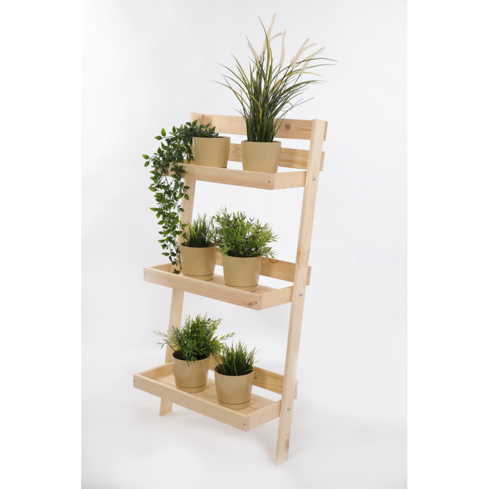 Kwietnik drewniany opierany o ścianę stojak regał na rośliny 115x57cm EKO