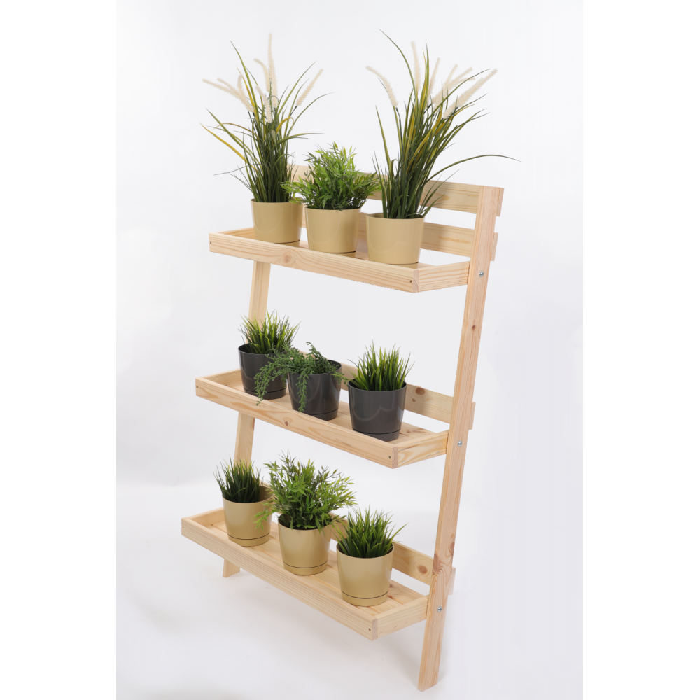 Drewniany kwietnik opierany o ścianę stojak regał składany 115x77cm EKO