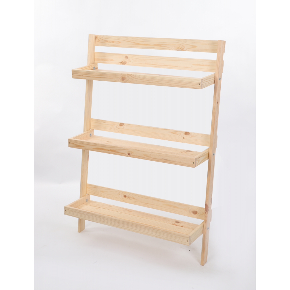 Drewniany kwietnik opierany o ścianę stojak regał składany 115x77cm EKO