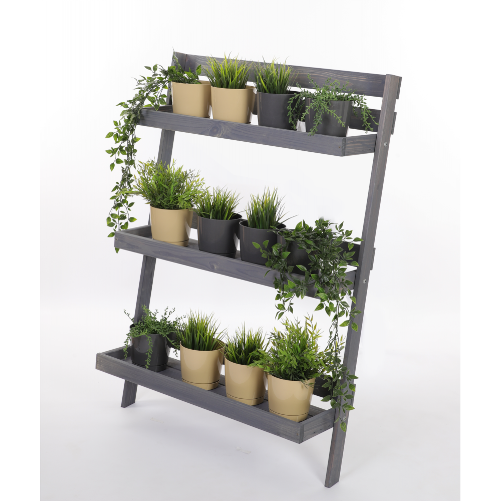 Drewniany kwietnik opierany o ścianę stojak regał na rośliny 115x77cm EKO