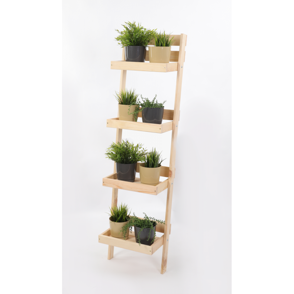 Drewniany stojak opierany o ścianę kwietnik regał na rośliny 145x37cm EKO