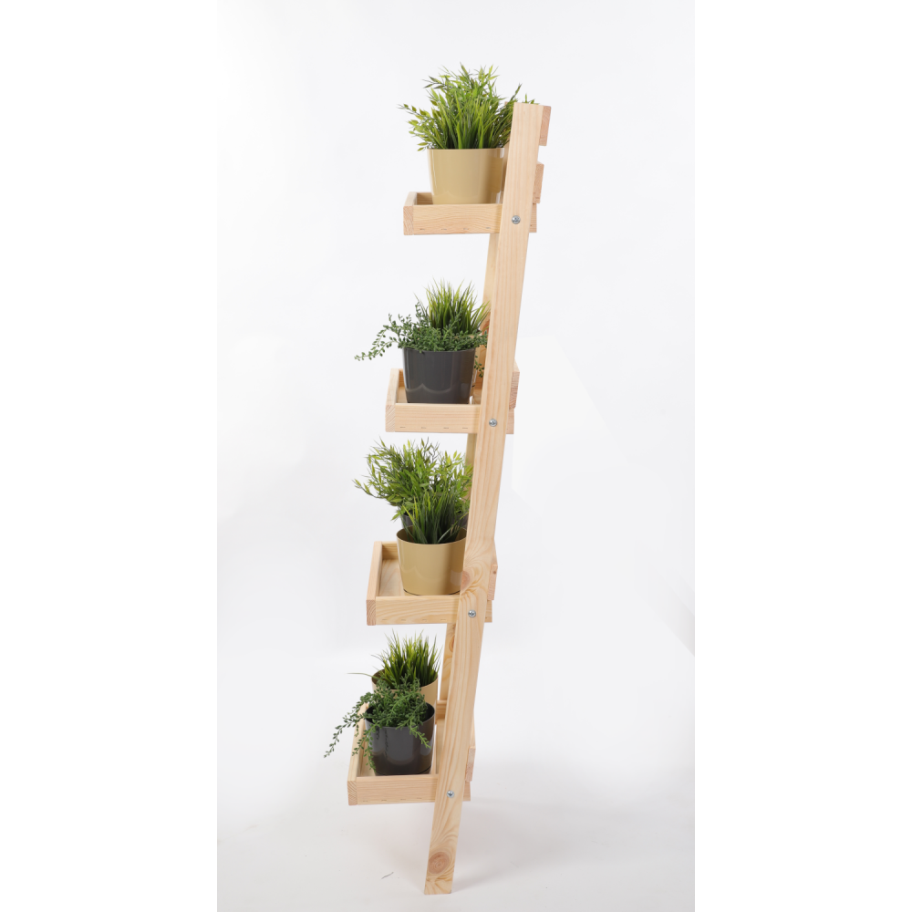 Drewniany stojak opierany o ścianę kwietnik regał na rośliny 145x37cm EKO