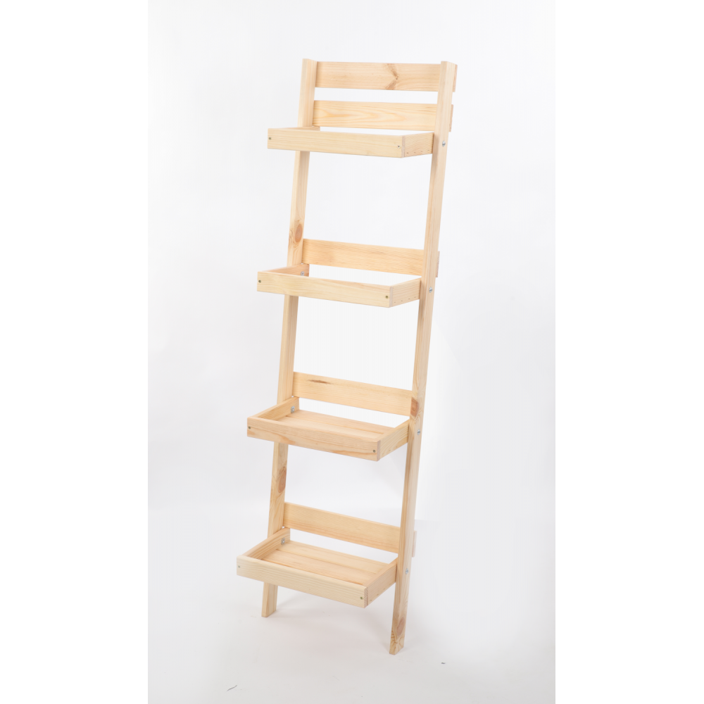 Drewniany stojak opierany o ścianę kwietnik regał na rośliny 145x37cm EKO