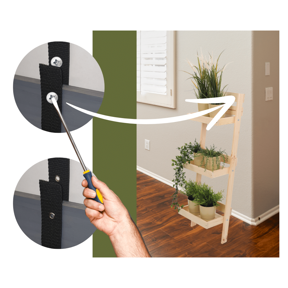 Drewniany kwietnik opierany o ścianę stojak regał na rośliny 145x37cm EKO