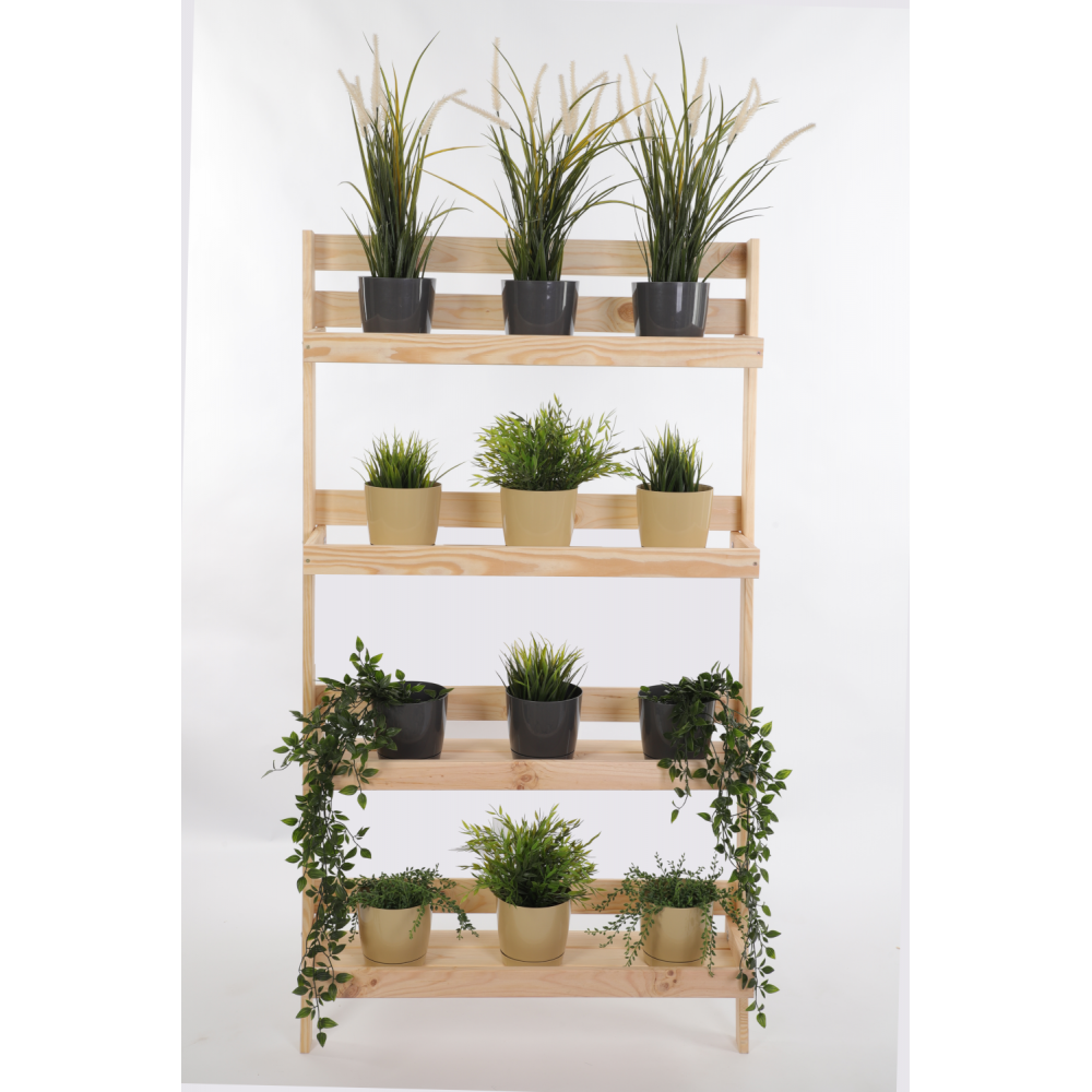 Drewniany kwietnik opierany o ścianę stojak regał na rośliny 145x77cm EKO