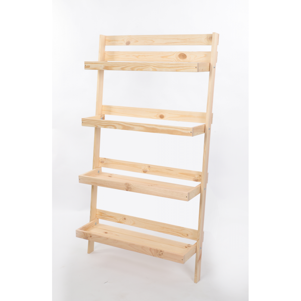 Drewniany kwietnik opierany o ścianę stojak regał na rośliny 145x77cm EKO