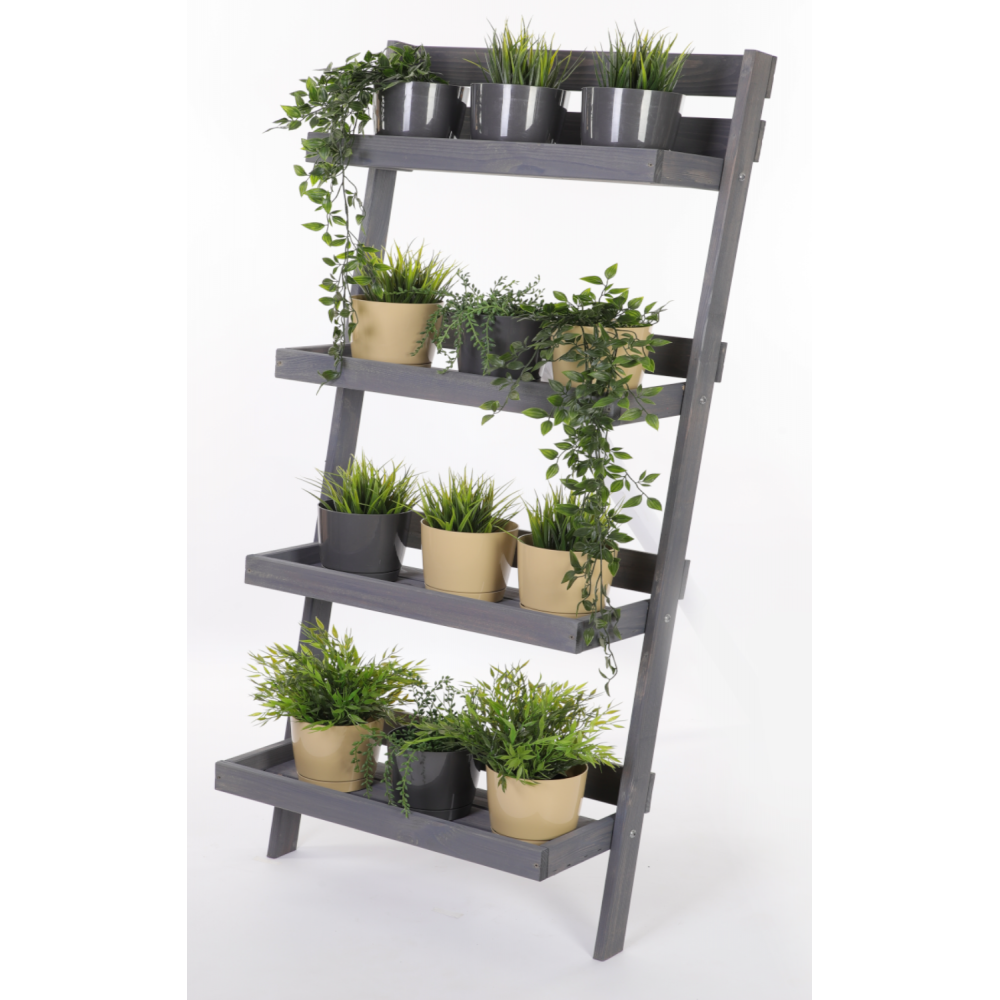 Drewniany kwietnik opierany o ścianę stojak regał na rośliny 145x77cm EKO