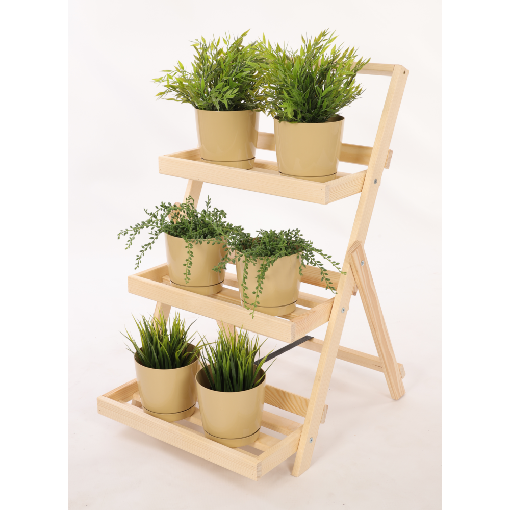 Stojak do ekspozycji kwietnik drewniany etażerka regał na kwiaty 3PÓŁKI EKO