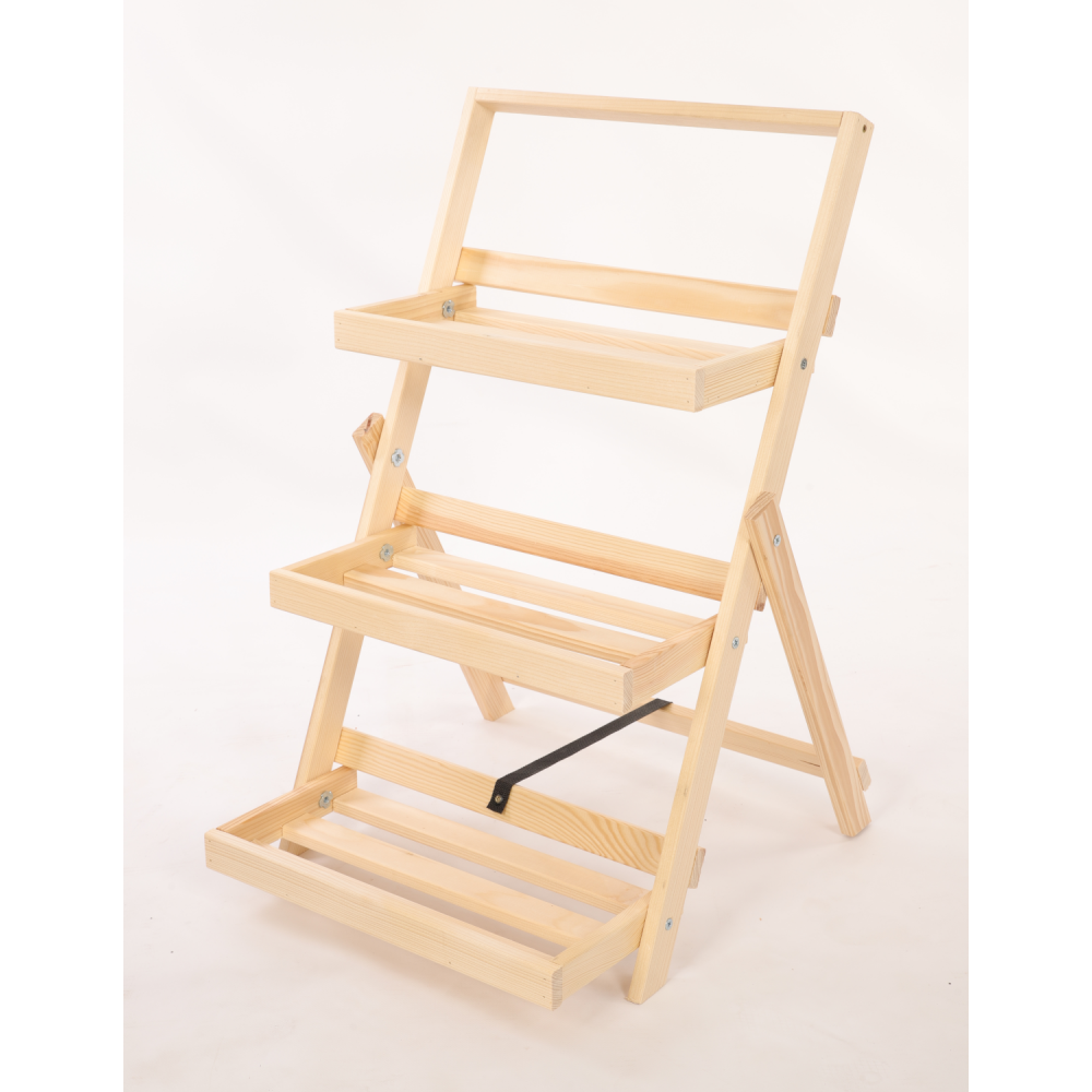 Stojak do ekspozycji kwietnik drewniany etażerka regał na kwiaty 3PÓŁKI EKO