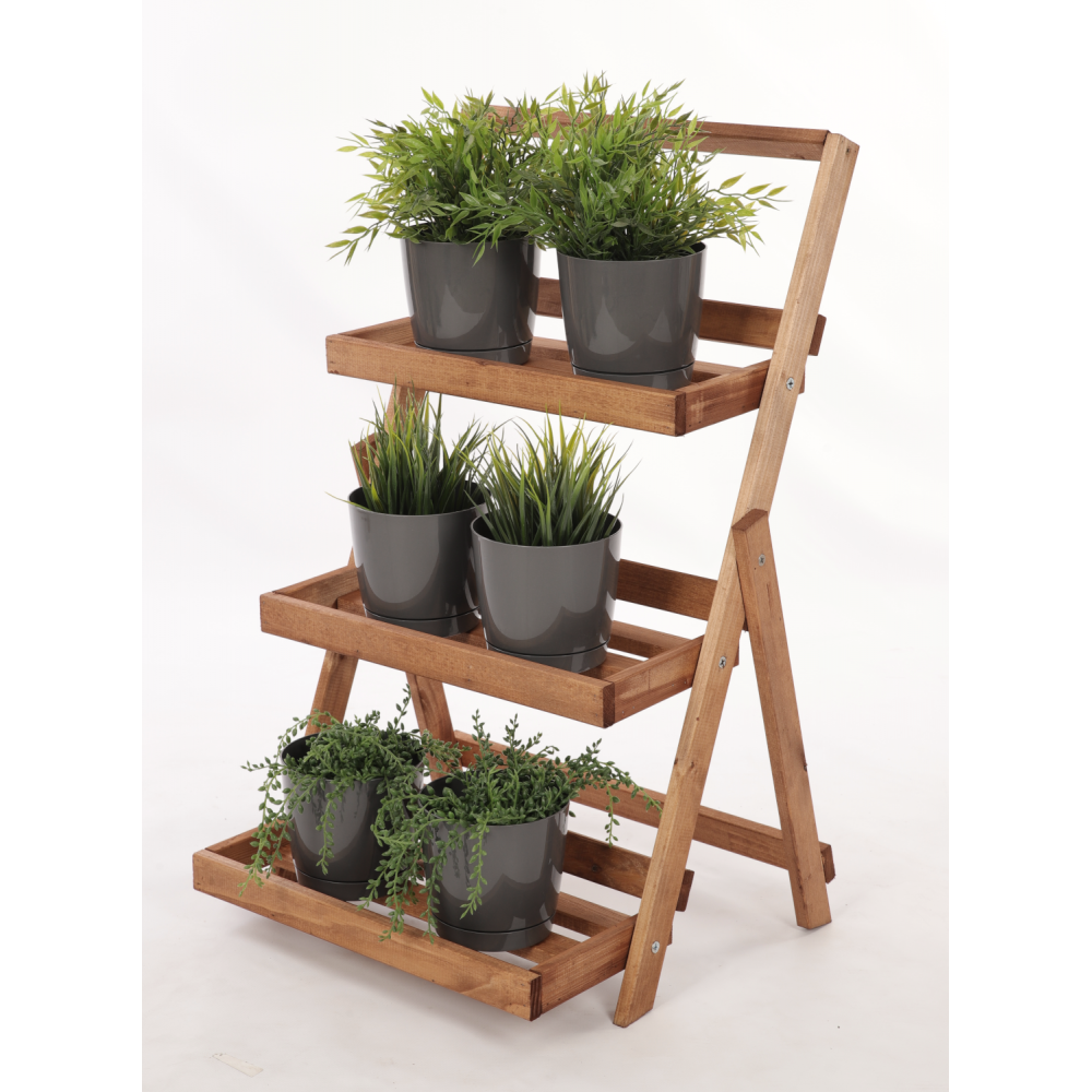 Drewniany stojak na kwiaty drabinka etażerka kwietnik regał 3PÓŁKI EKO
