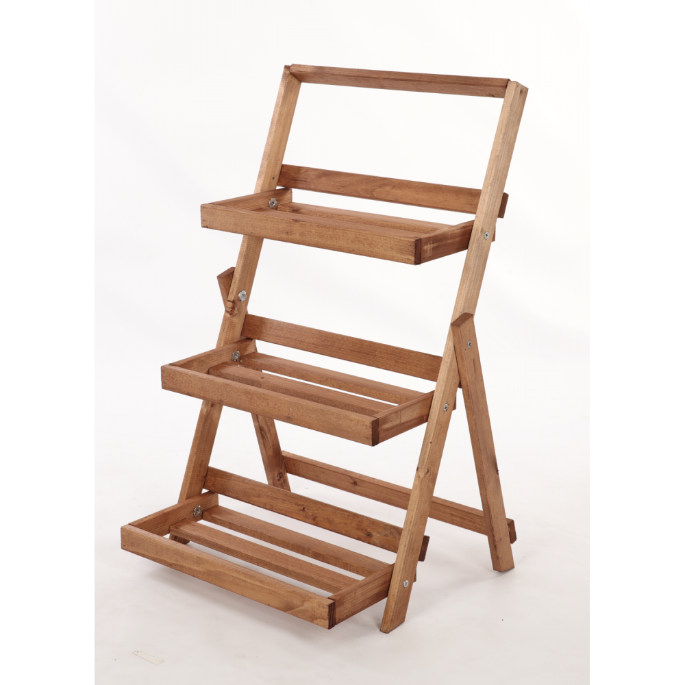 Drewniany stojak na kwiaty drabinka etażerka kwietnik regał 3PÓŁKI EKO