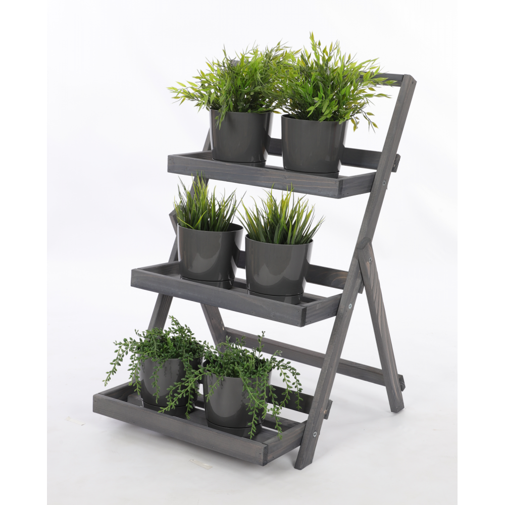 Stojak do ekspozycji kwietnik drewniany etażerka regał na kwiaty 3PÓŁKI EKO