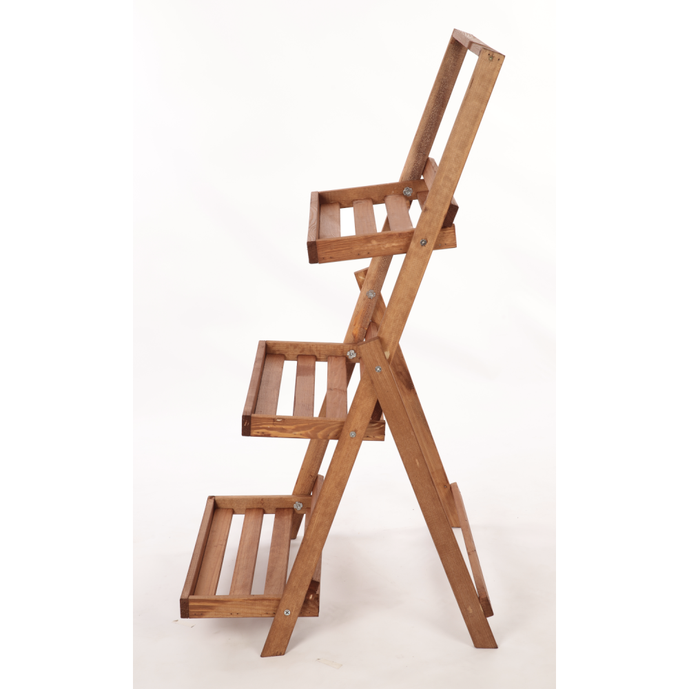 Kwietnik drewniany drabinka stojak regał na rośliny ekspozycyjny 3PÓŁKI EKO