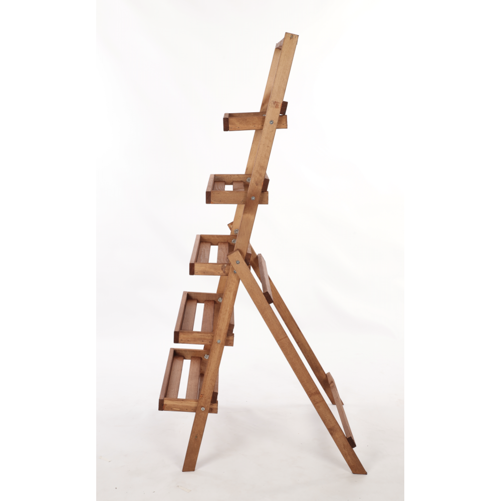 Stojak na kwiaty drabinka składana drewniana regał etażerka 5p EKO DUŻY