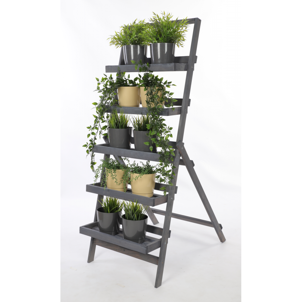 Piętrowy kwietnik drewniany drabinka etażerka stojak regał 5p EKO DUŻY