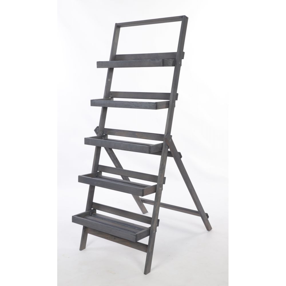 Piętrowy kwietnik drewniany drabinka etażerka stojak regał 5p EKO DUŻY