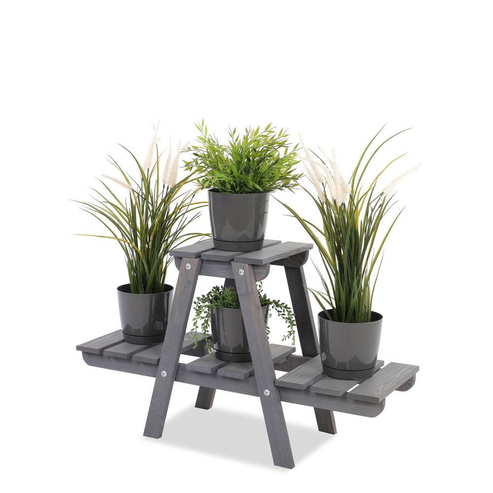 Stojak drewniany na kwiaty kwietnik drewniany na doniczki regał ażurowy