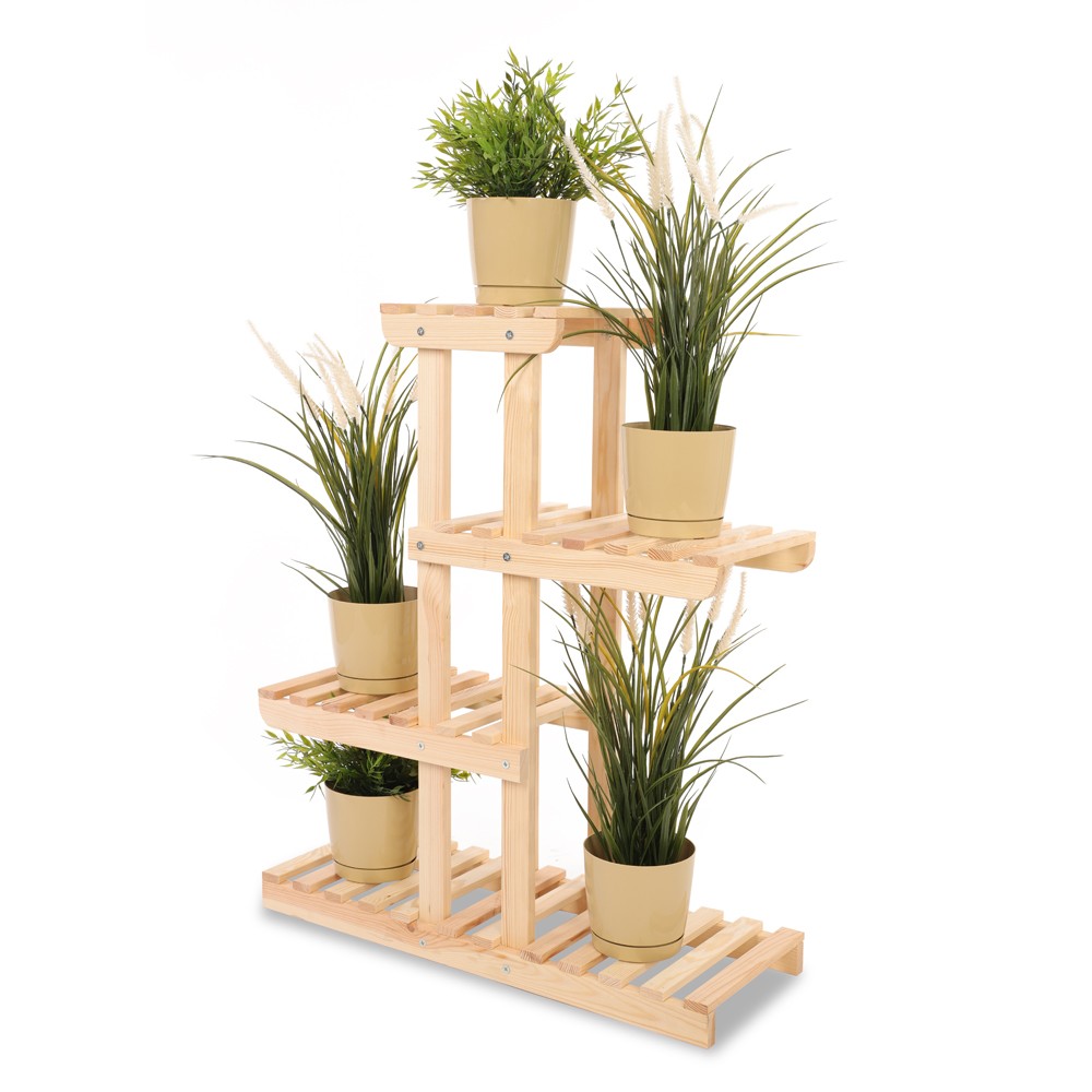 Regał na kwiaty drewniany stojak na doniczki kwietnik na rośliny DUŻY EKO