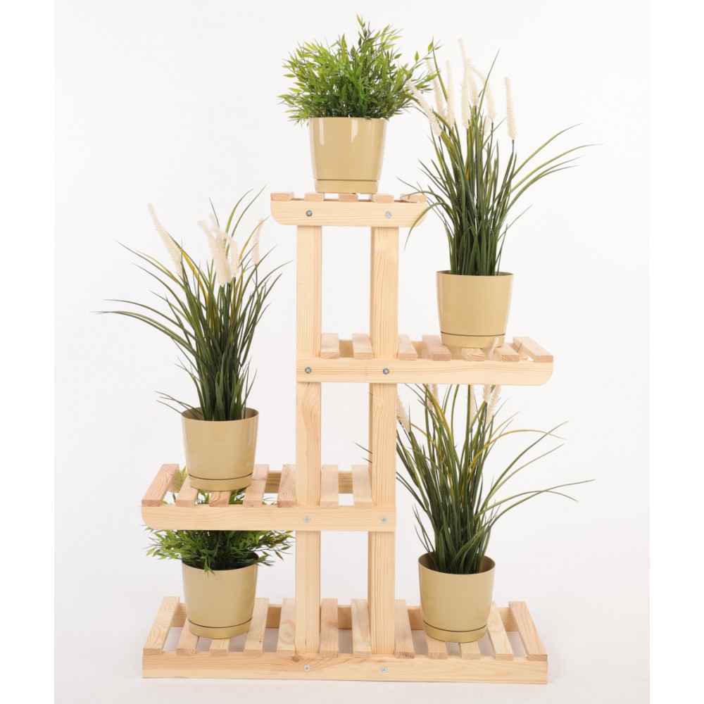 Regał na kwiaty drewniany stojak na doniczki kwietnik na rośliny DUŻY EKO