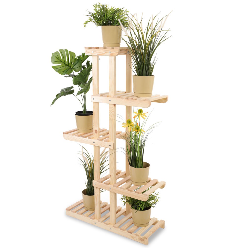 Drewniany stojak na kwiaty kwietnik regał na doniczki DUŻY WYTRZYMAŁY EKO