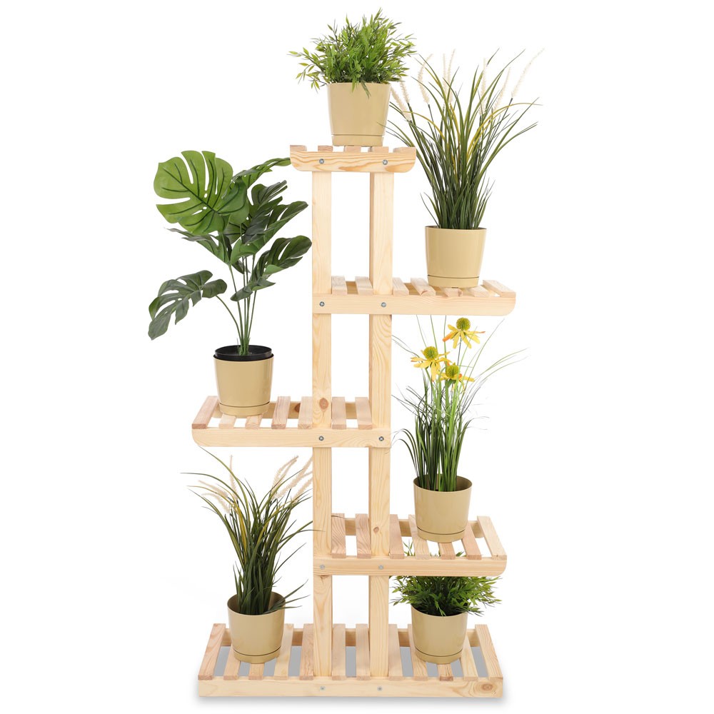 Drewniany stojak na kwiaty kwietnik regał na doniczki DUŻY WYTRZYMAŁY EKO
