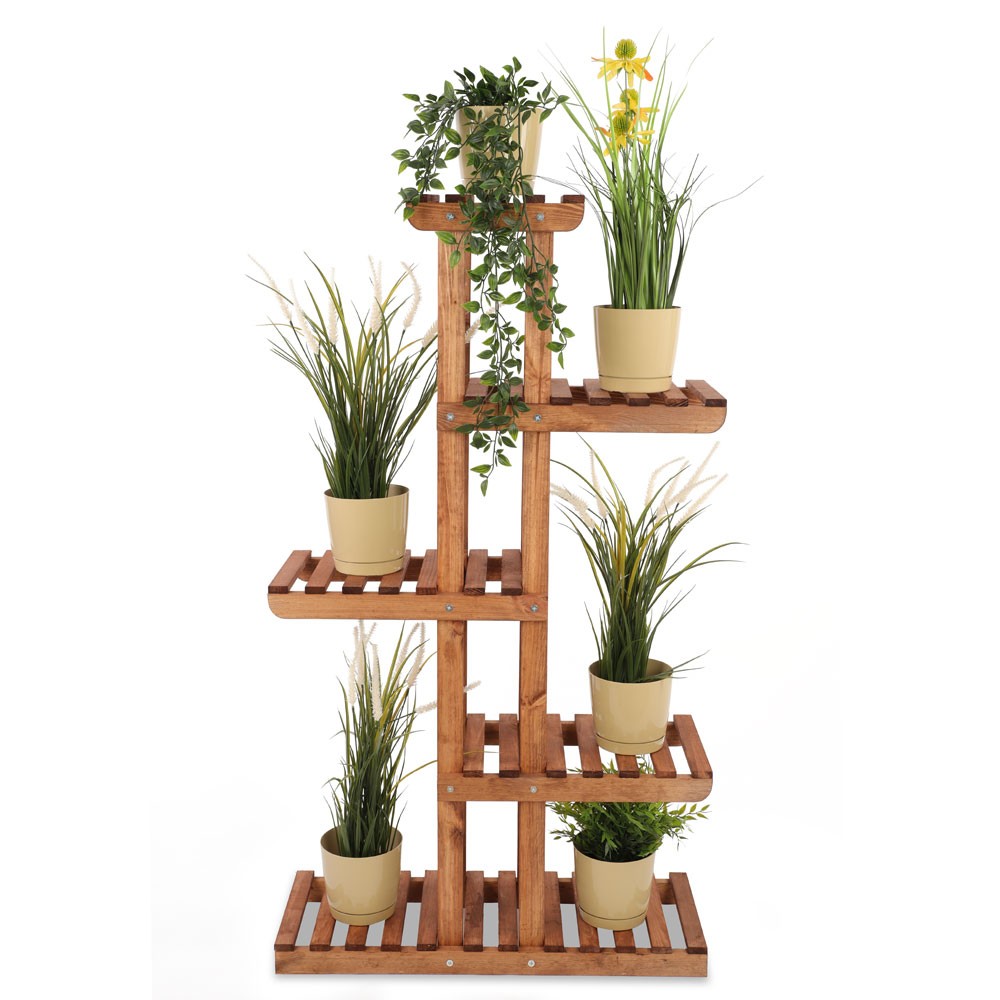Drewniany stojak na kwiaty kwietnik regał na doniczki sosnowy stojak EKO