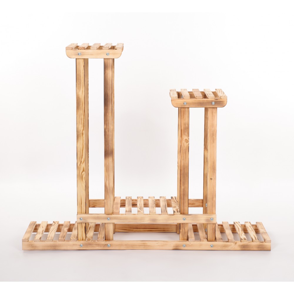 Kwietnik stojący wysoki stojak na kwiaty drewniany regał wielopoziomowy eko