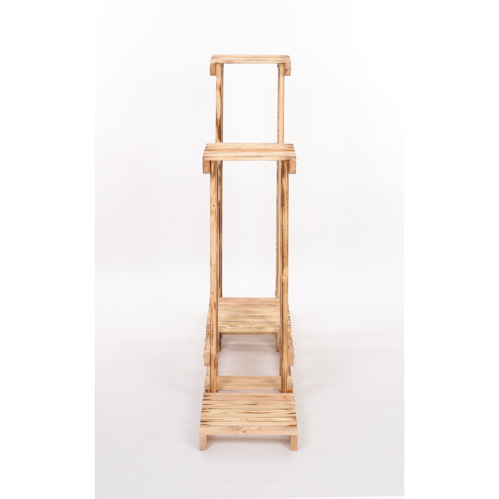 Kwietnik stojący wysoki stojak na kwiaty drewniany regał wielopoziomowy eko