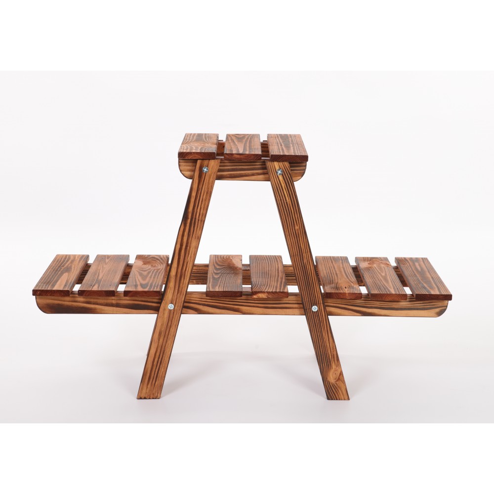 Stojący kwietnik drewniany na kwiaty regał stojak na doniczki 3 półki 45 cm