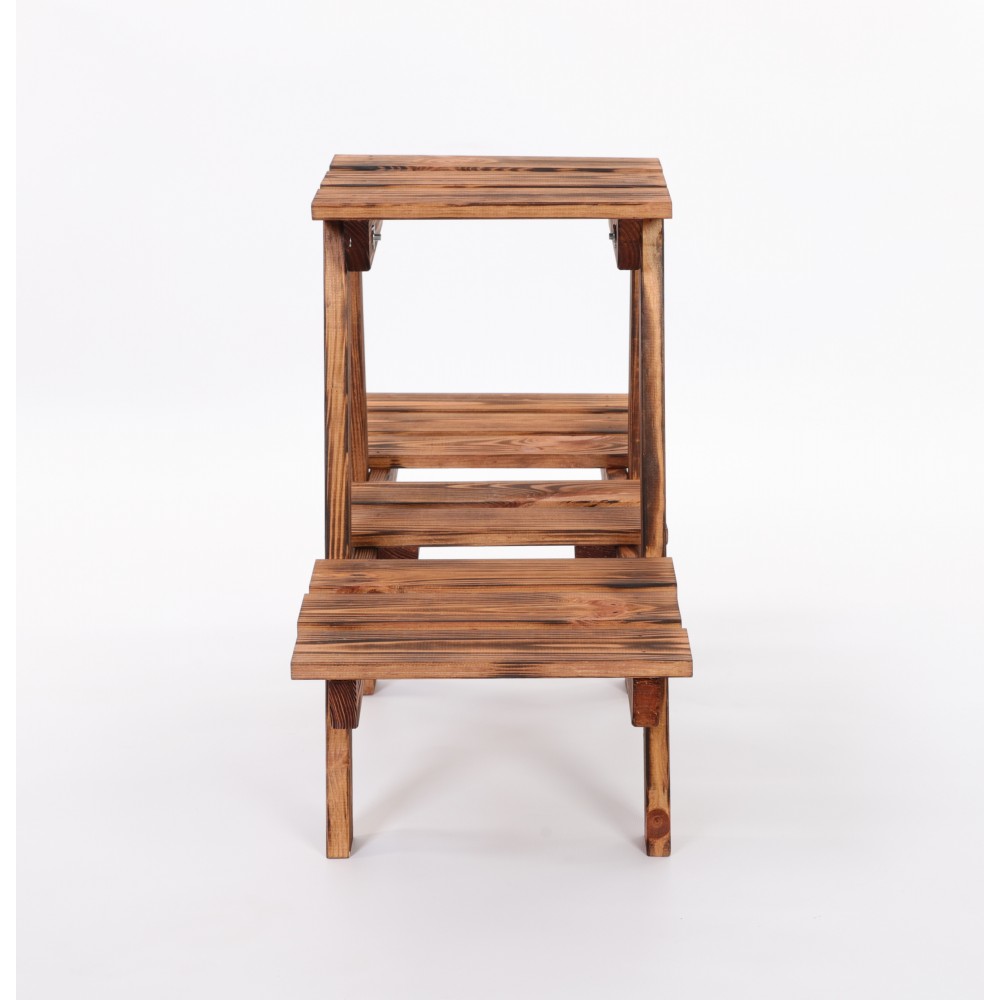 Stojący kwietnik drewniany na kwiaty regał stojak na doniczki 3 półki 45 cm