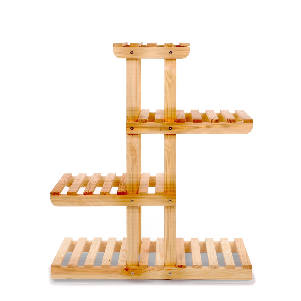 Kwietnik drewniany stojący stojak regał na doniczki OPALANE DREWNO JAKOŚĆ