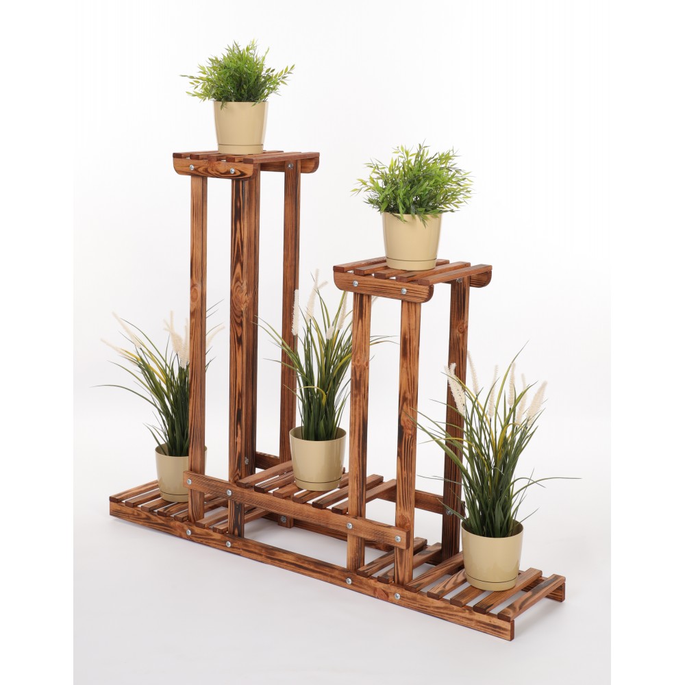Stojący kwietnik drewniany na kwiaty regał stojak wielopoziomowy SOLIDNY